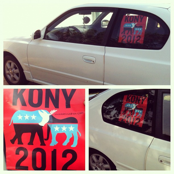 KONY2012 Poster in car windows