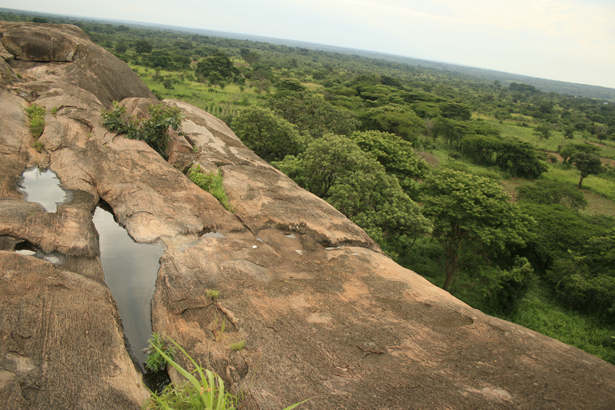 An outcropping of rocks overlooking Awere. The crevice full of rainwater is where Joseph Kony claims to have received magical powers.