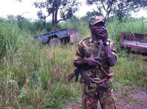 Park rangers patrol Garamba each day, looking for signs of poaching and armed group activity. Park rangers recently tracked and clashed with an LRA group that was poaching giraffe in the park.