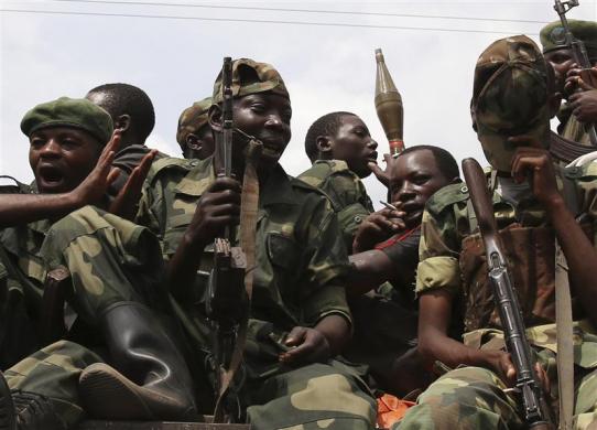 A group on M23 fighters, another rebel group recently disbanded in DR Congo.