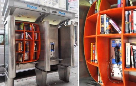 Payphone mini library, New York