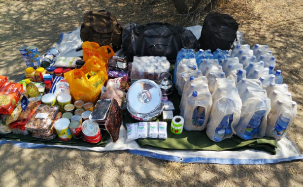 Paul Salopek's supplies, which will feed four men for about five days.