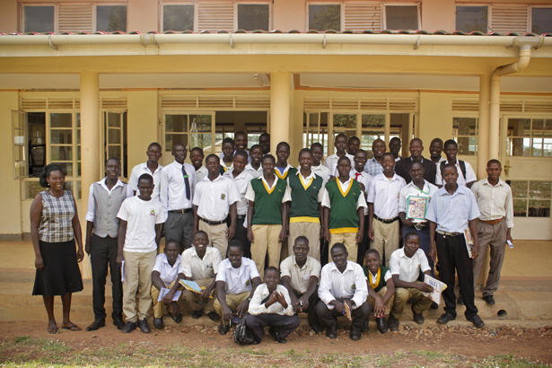  The student leaders with their teachers, Invisible Children Uganda staff, and guest speakers.