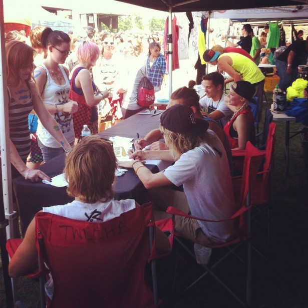 Tonight Alive signing at our tent in SLC, UT.