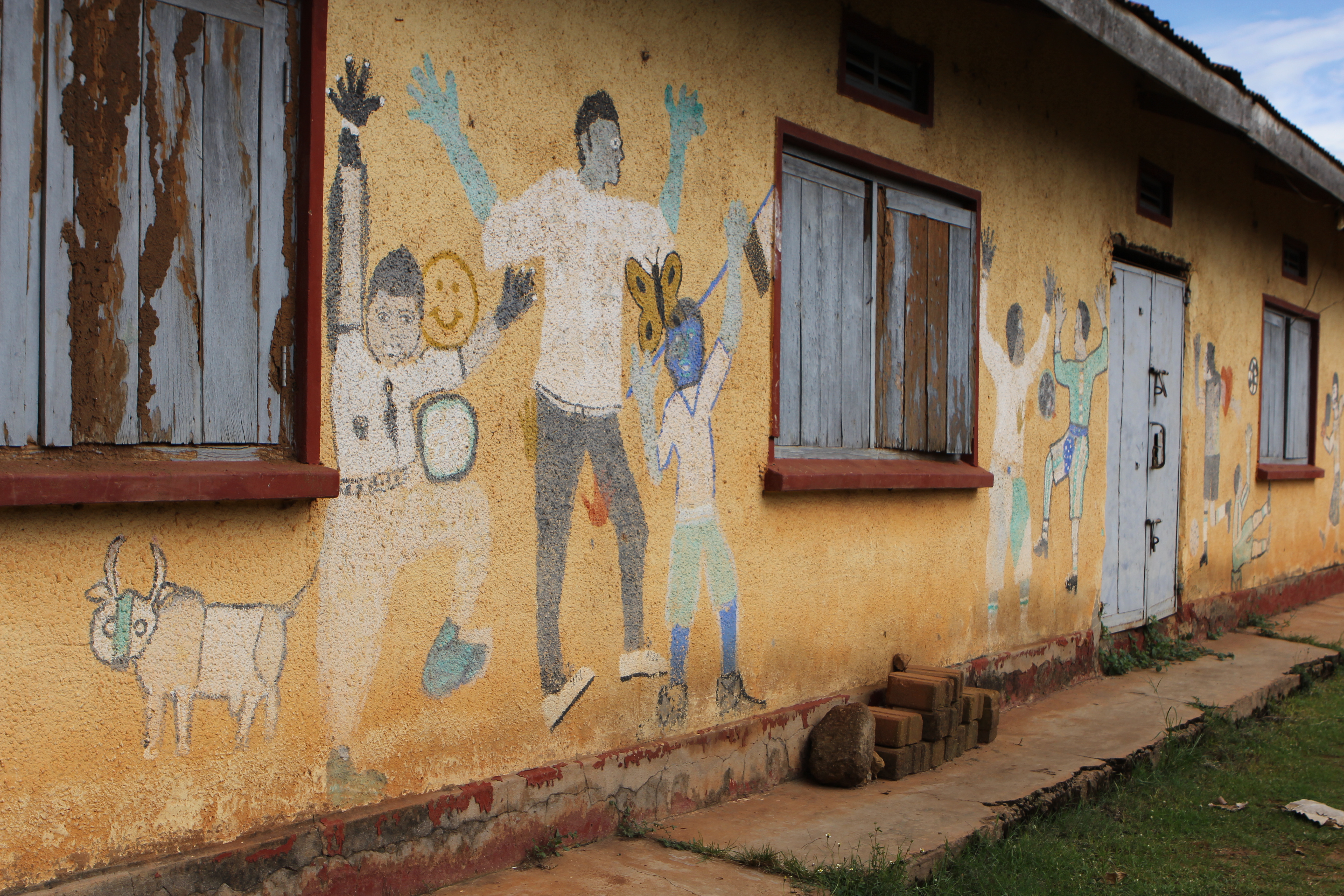 Much of the artwork at the World Vision Center was painted by formerly abducted persons.