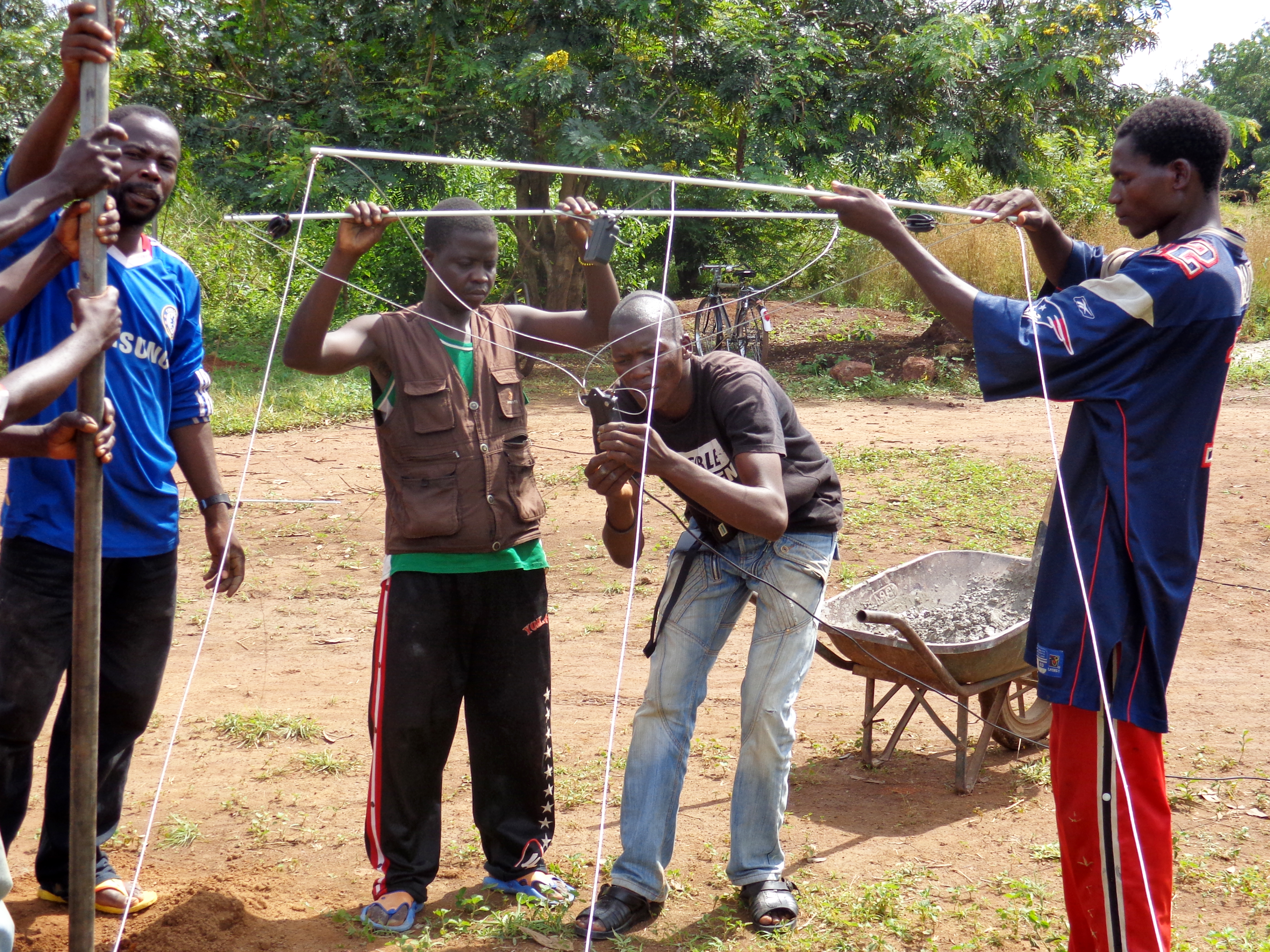 Installation of an Early Warning Radio in central Africa.