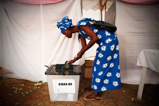 Voting in Rwanda's 2010 presidential election. In the parliamentary elections last September, women won a majority of 51 out of 80 seats.
