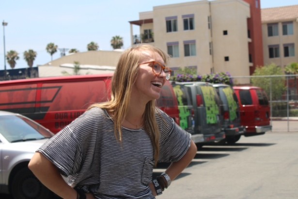 Catherine sharing a laugh with us before hitting the road. 