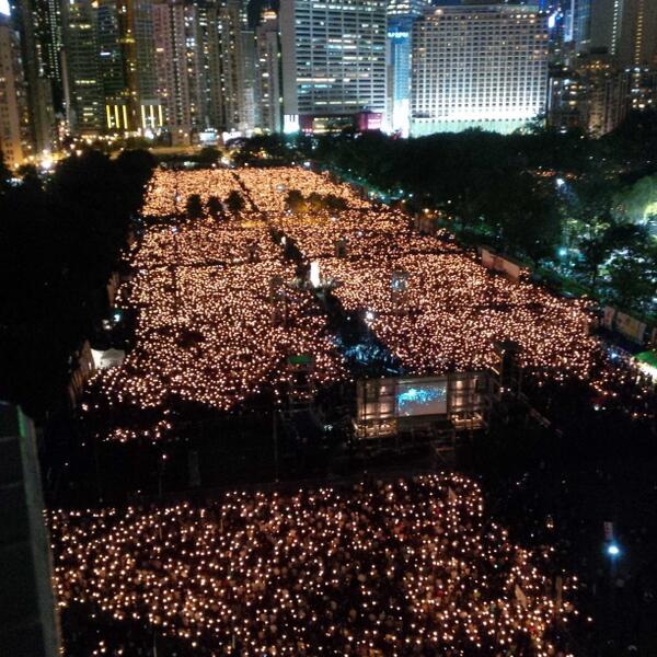 Organizers of the vigil in Hong Kong last night claim it was attended by more than 180,000.