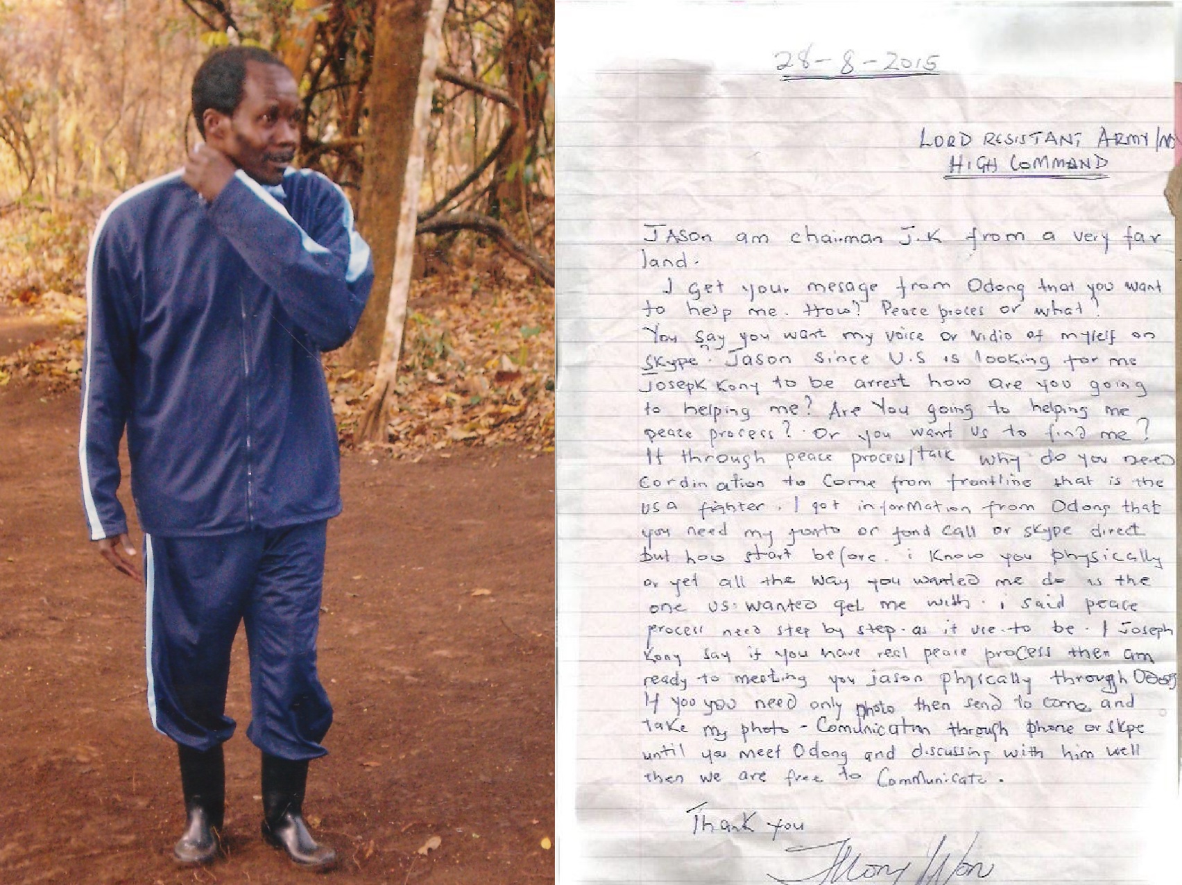 Alleged Kony Photo-Letter
