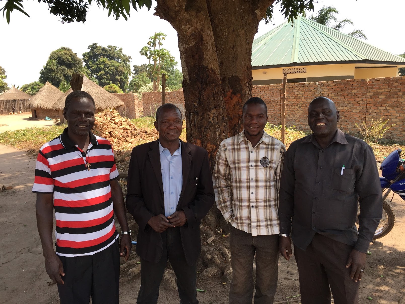 Father Mark (far left) and other community leaders in South Sudan.