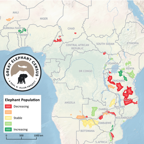 Final results of the elephant census Source: The Great Elephant Census