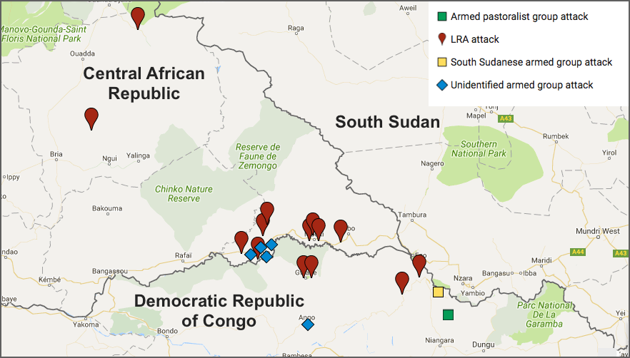 Armed group attacks on civilians, January 2017